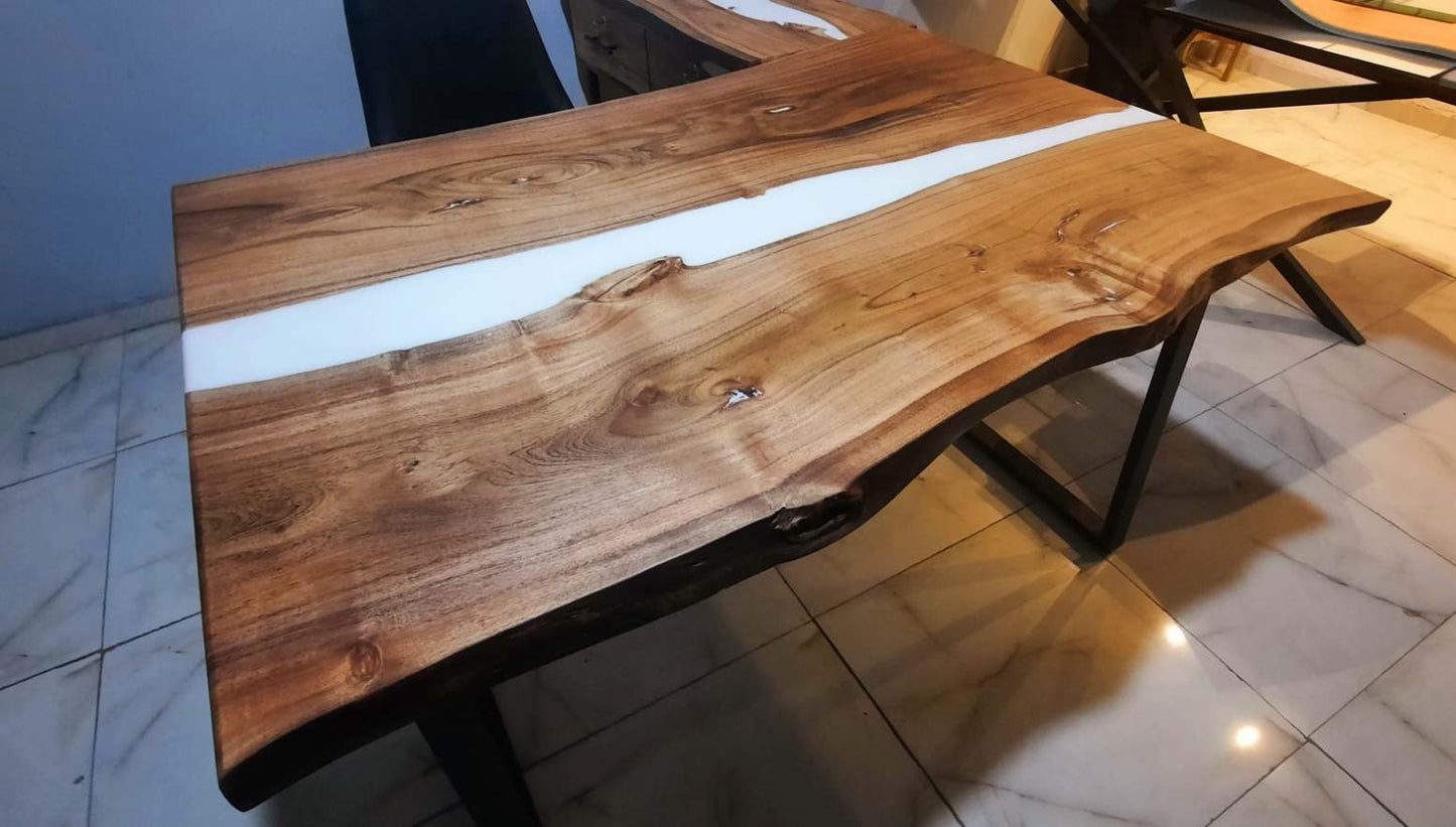 Office table with side rack