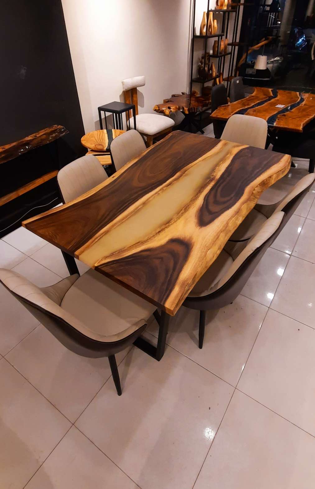 Dining table with smart chairs