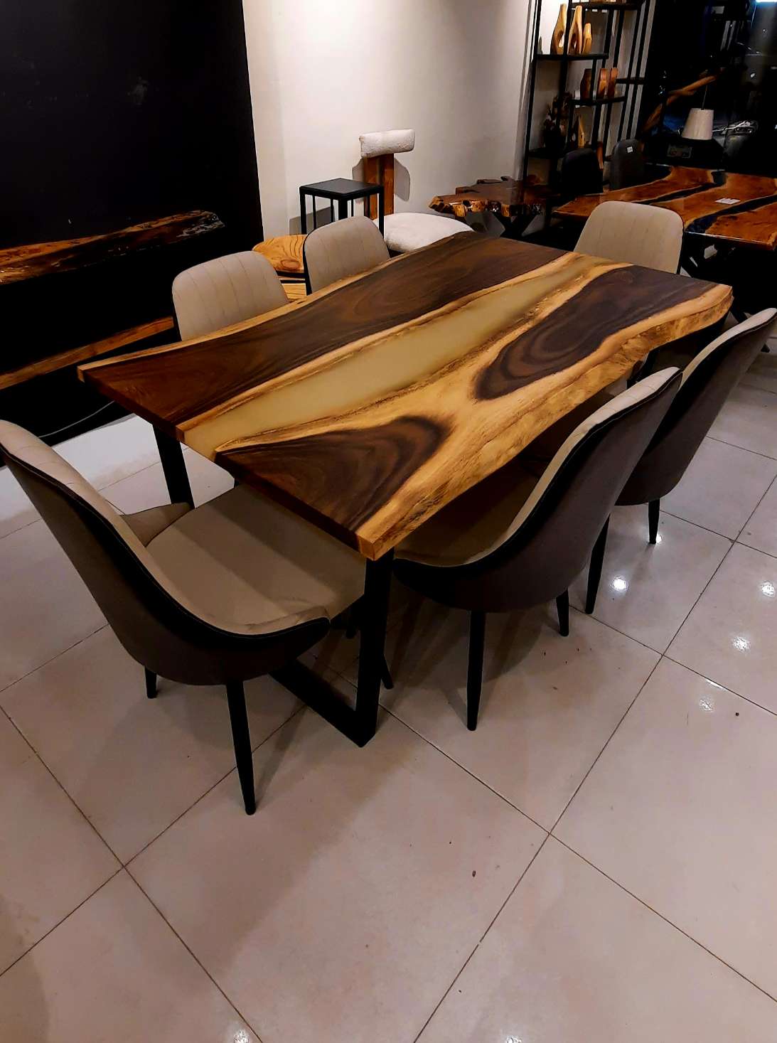 Dining table with smart chairs