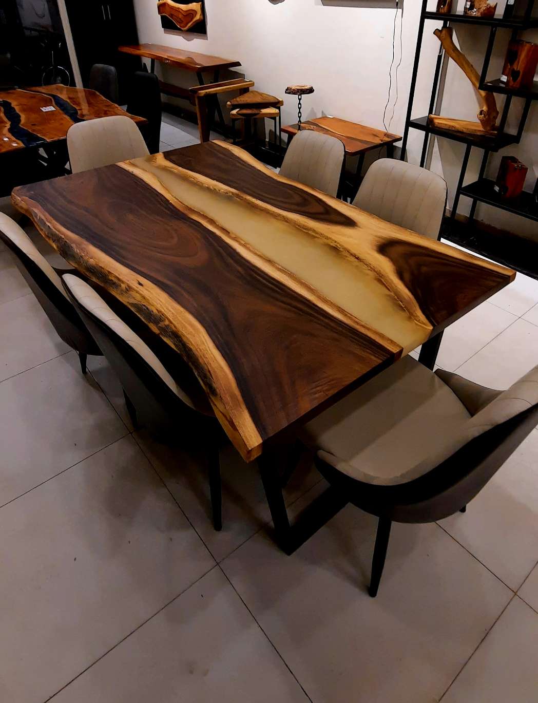 Dining table with smart chairs