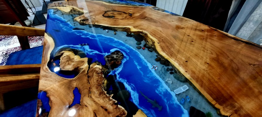 Ocean table with chairs and bench