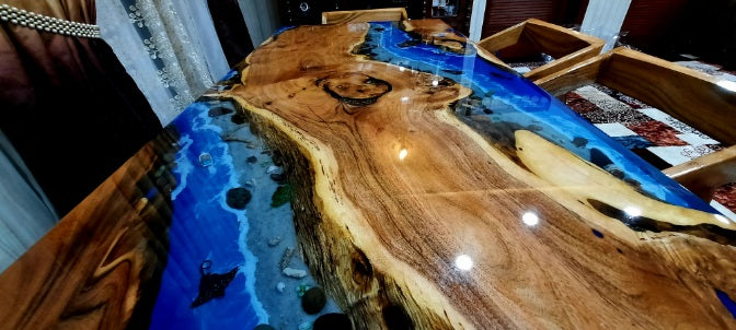 Ocean table with chairs and bench