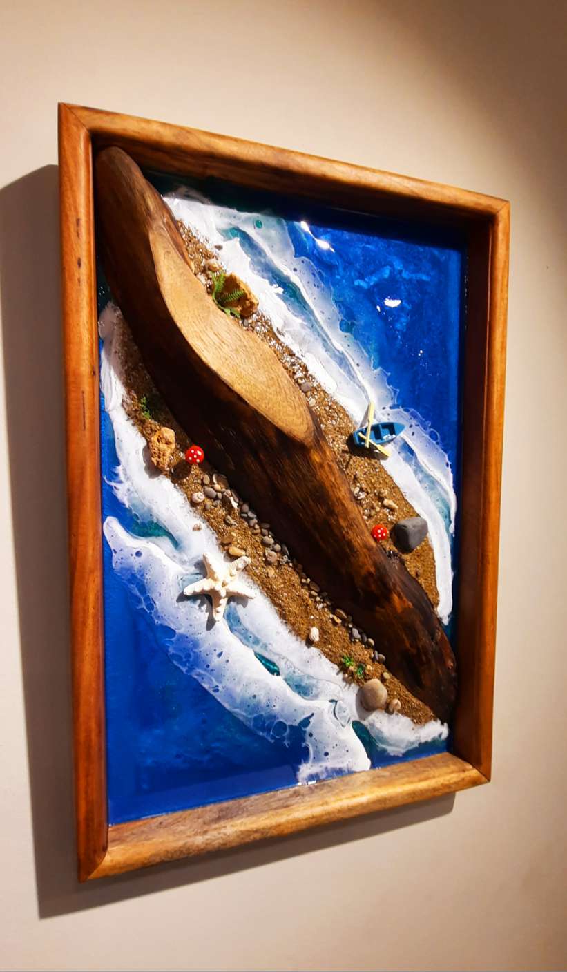 Epoxy art wall hanging