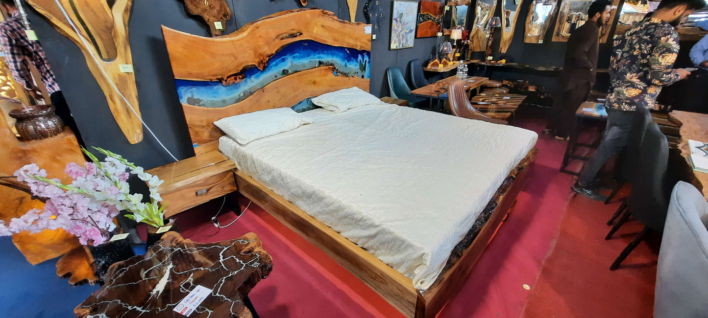 Wooden epoxy bed