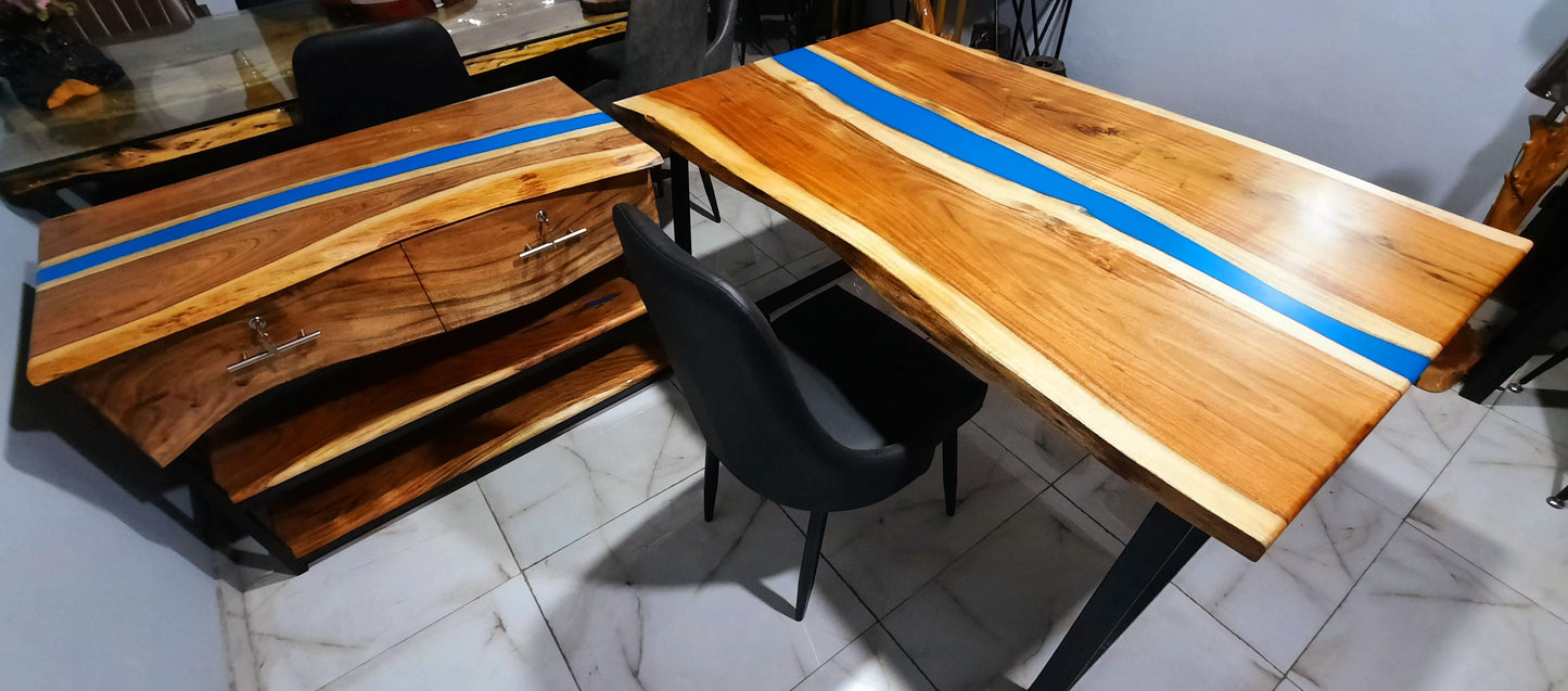 Office table with side rack