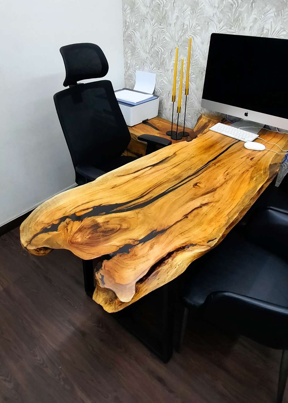 Natural wood office table