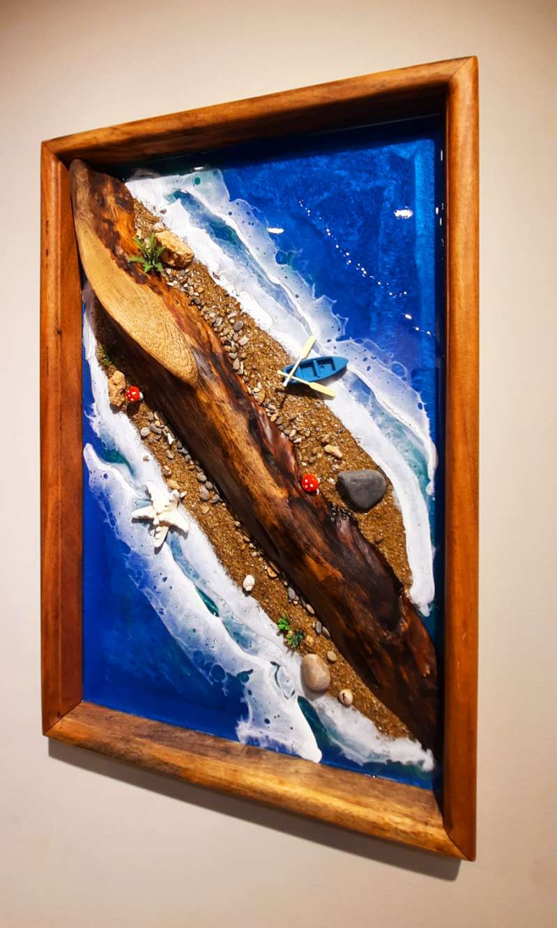 Epoxy art wall hanging